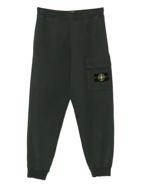 Pantaloni Stone Island cu strasuri verde