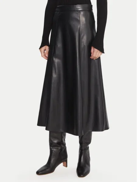 Marella Fustă din imitație de piele Vally negru