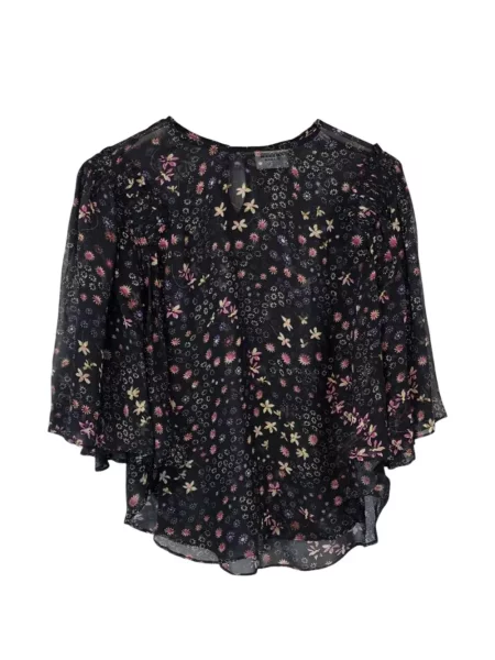 Bluză Marant Etoile de mătase cu model floral cu imagine negru