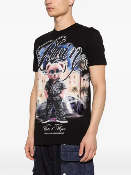 Tricou Philipp Plein cu imagine teddy negru