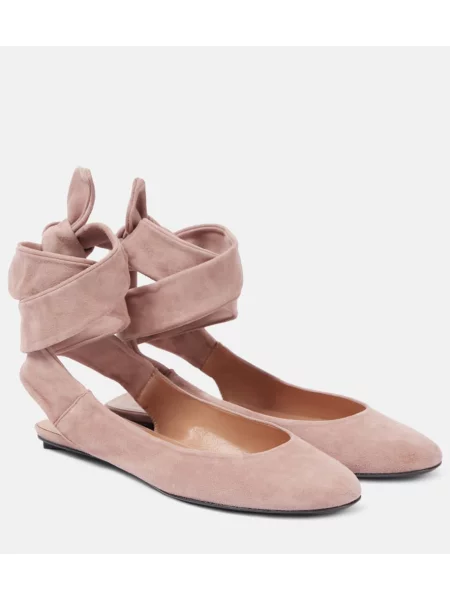 Balerini The Attico din piele de căprioară roz