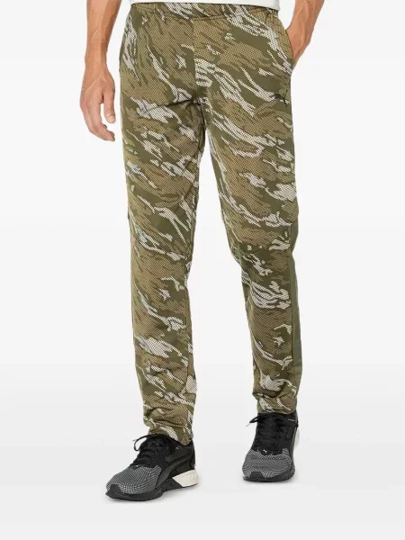 Pantaloni Puma cu model camuflaj alergare verde