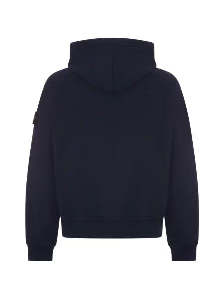 Lung hanorac cu glugă Stone Island cu strasuri albastru