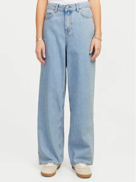 JJXX Blugi Tokyo celest Wide Leg albastru