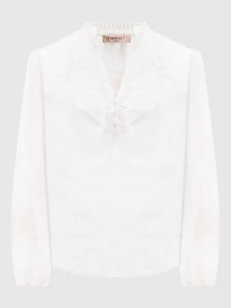 Блуза з квітковою вишивкою Twinset біла
