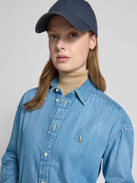 Polo Ralph Lauren koszula jeansowa relaxed z kołnierzykiem klasycznym niebieski