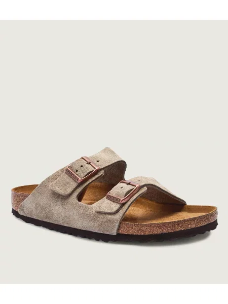 Birkenstock Papucs Arizona | narrow fit soft footbed | hasított bőr bézs