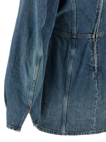 Rochie din denim Haikure cu decolteu în V de costum albastru