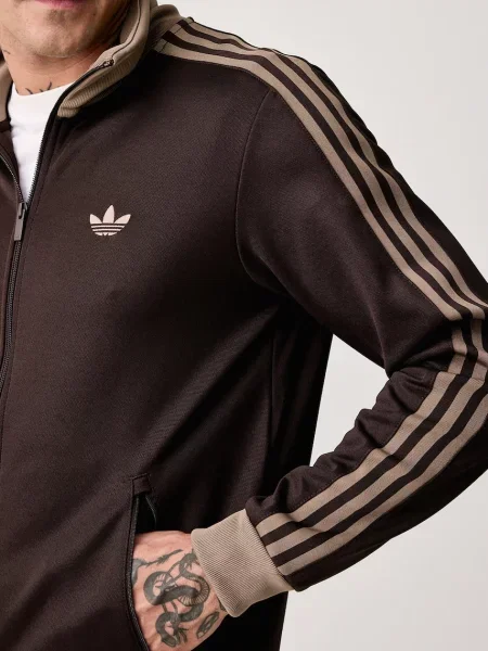 Суичър с цип Adidas Originals кафяво