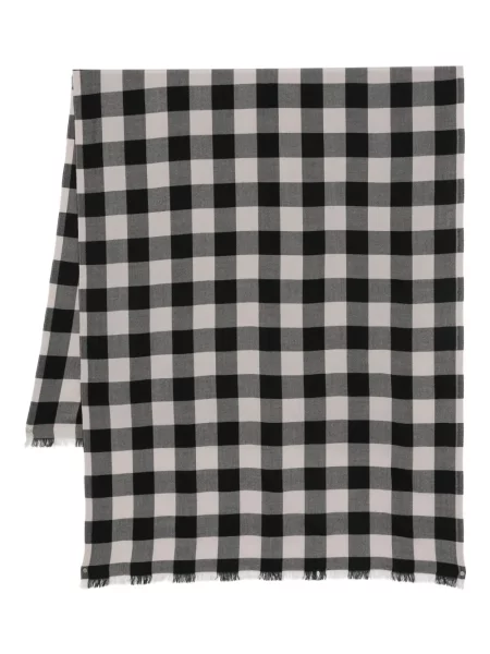 Vlněný kostkovaný šál Rick Owens černý