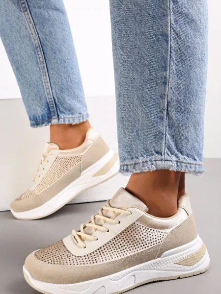 Sneakers cu Pietricele Hinekle bej