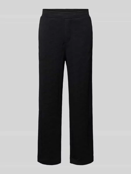 Spodnie dresowe o kroju regular fit z efektem żakardu model ‘MIRROR LONG’ Boss Green czarny