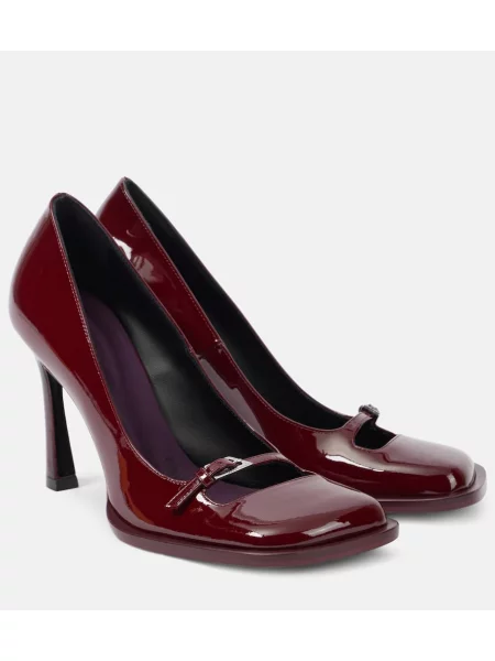 Pantofi cu toc The Attico din piele de lac bordo