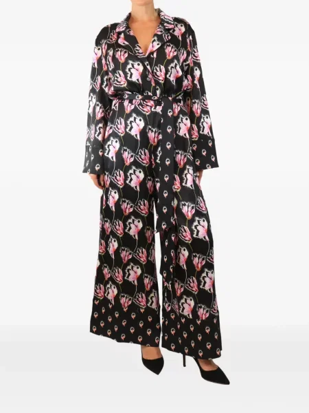 Salopetă Temperley London cu model floral cu imagine negru