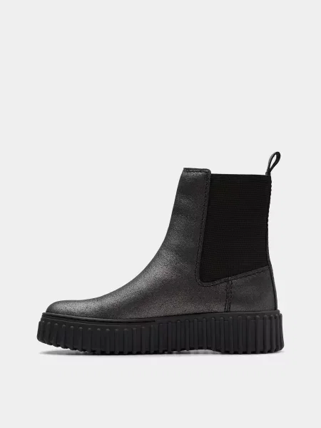 Кожаные ботинки челси Clarks черные