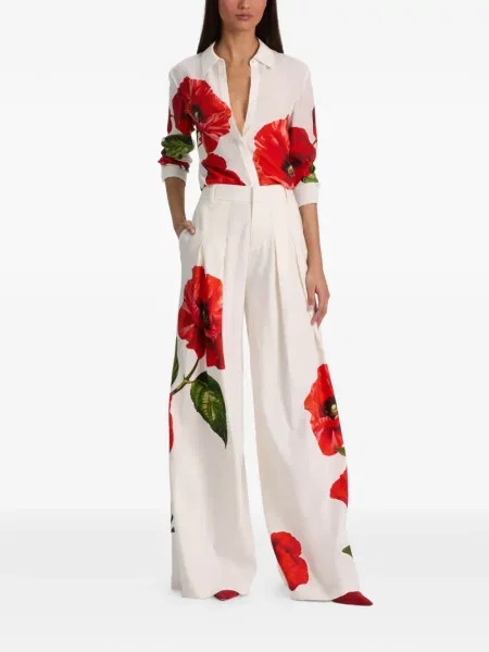 Pantaloni Alice + Olivia alb