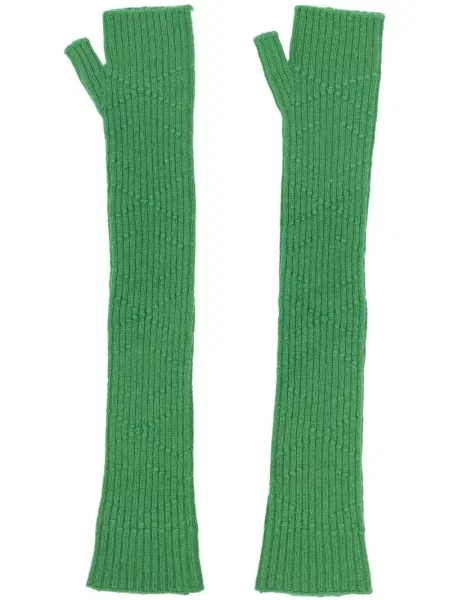 Mănuși Barrie tricotate lungi verde