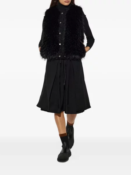 Vestă din puf Moncler de lână negru