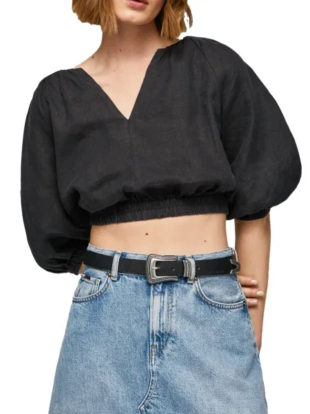 Tricou Pepe Jeans scurt negru