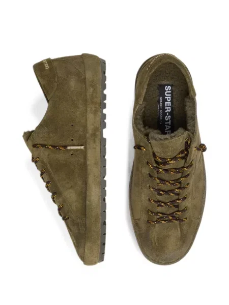 Sneakerși Golden Goose din piele de căprioară verde