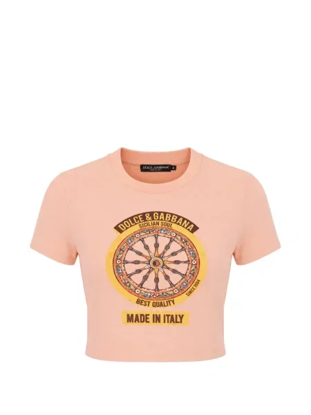 Decupat tricou Dolce & Gabbana cu imagine roz