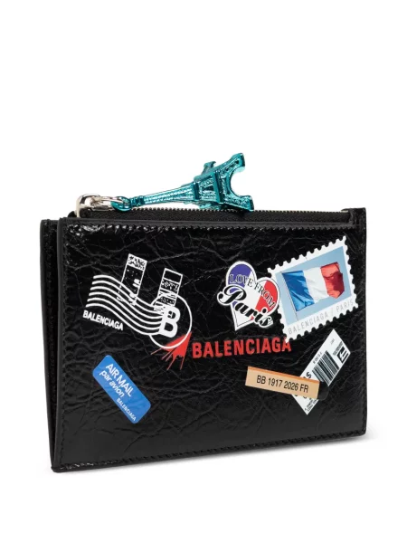 Портмоне Balenciaga Cash с принт черно
