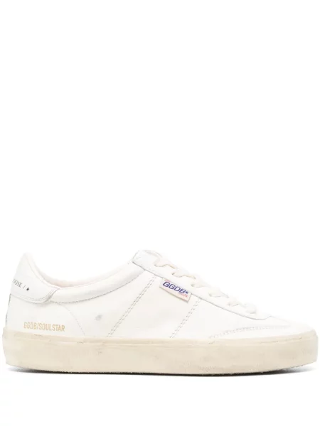 Sneakerși Golden Goose din piele zdrențuiți alb