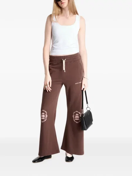 Pantaloni Palm Angels cu imagine alergare maro