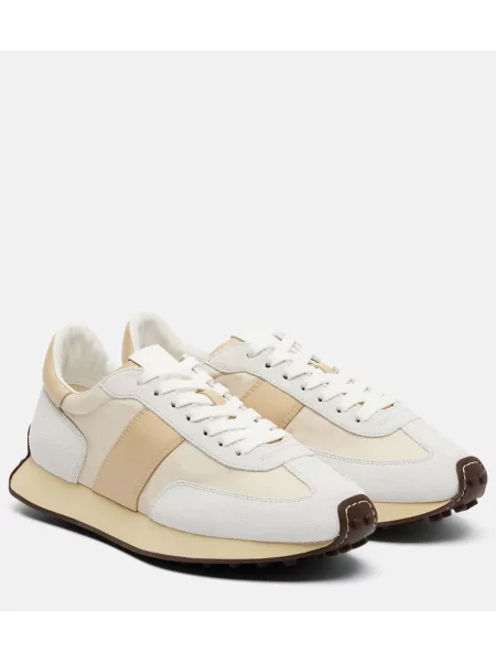 Sneakerși Tod's din piele de căprioară alb
