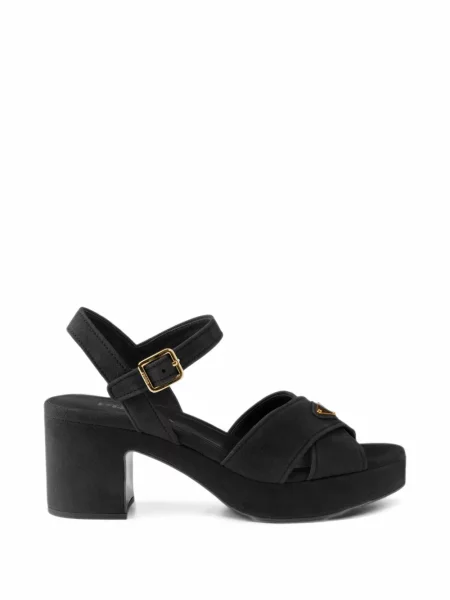 Sandale Prada din piele de căprioară cu platformă negru