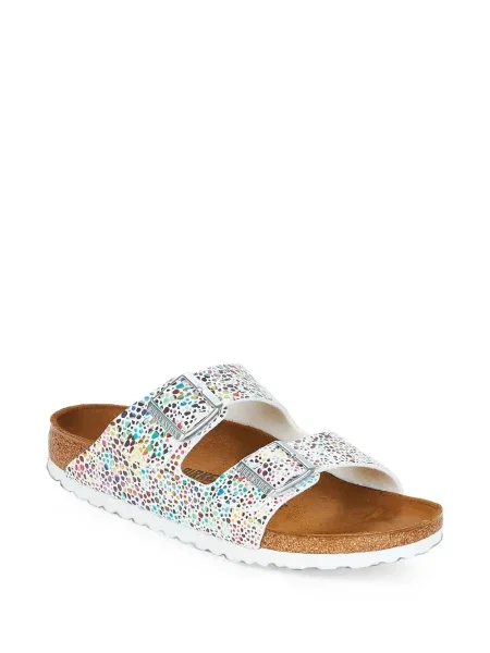 Papuci Birkenstock cu cataramă alb