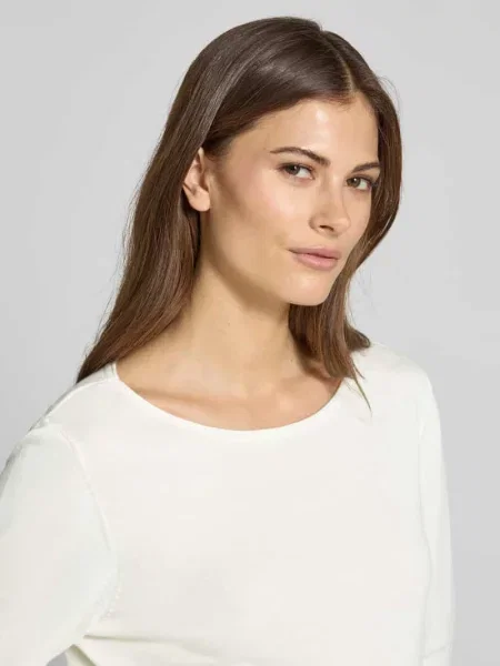 Bluzka z długim rękawem o kroju regular fit z Mieszanka bawełny i S.oliver Red Label biała
