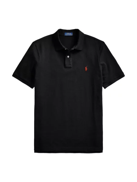 Dzianinowa koszulka polo Polo Ralph Lauren z krótkim rękawem czarna