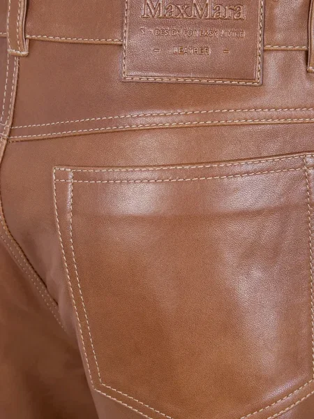 Pantaloni 's Max Mara din piele maro
