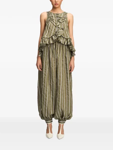 Pantaloni Cinq A Sept cu dungi verde
