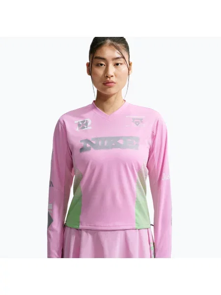 Longsleeve de alergare pentru femei Nike Swift Jersey Top pink rise/illusion green verde
