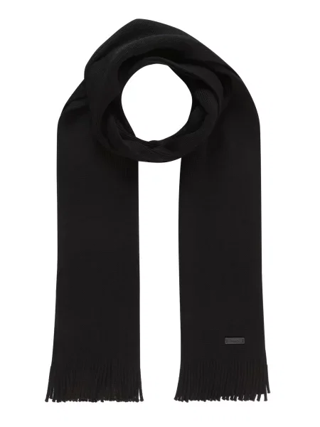 BOSS BLACK De lână șal Albas negru