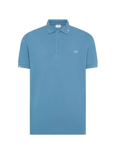 Tricou polo Sun68 zdrențuiți albastru