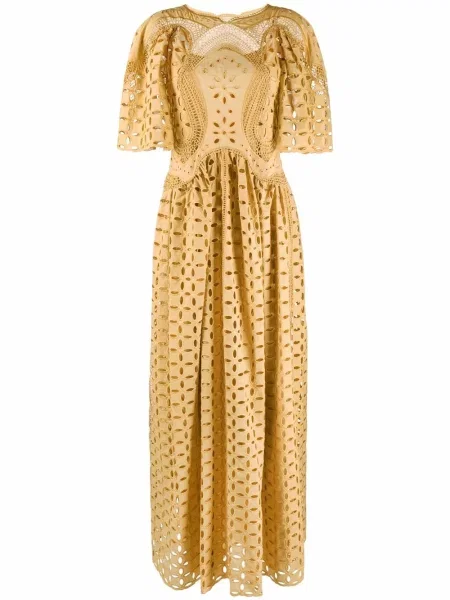 Rochie Alberta Ferretti cu broderie galben