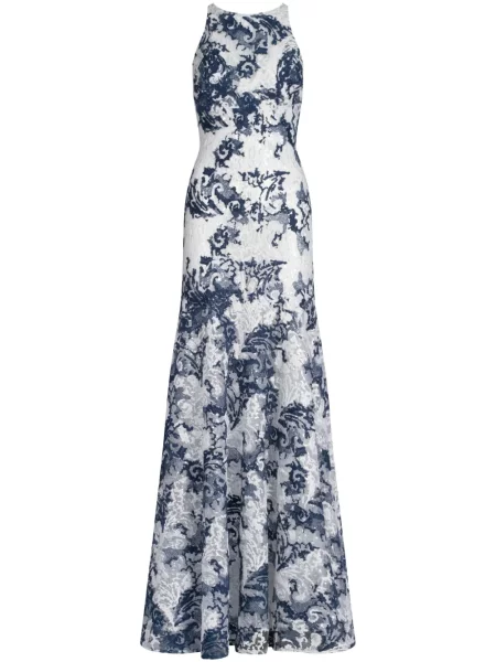 Rochie maxi Silvia Tcherassi cu paiete albastru