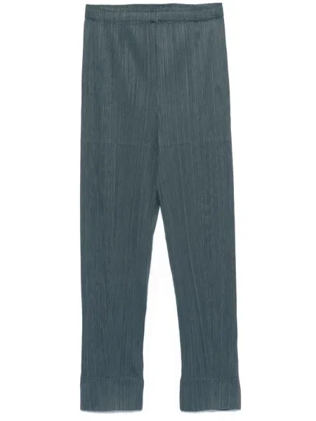 Pantaloni Pleats Please Issey Miyake plisate albastru