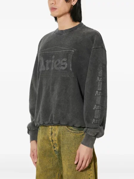 Hanorac crewneck Aries negru