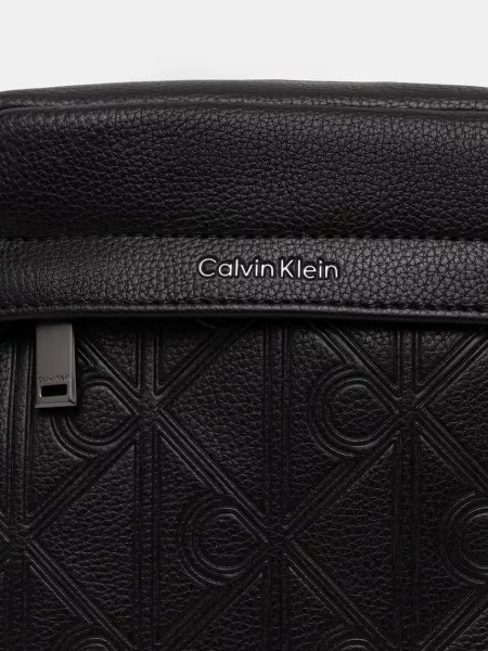 Műbőr crossbody táska Calvin Klein fekete
