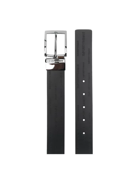 Emporio Armani pasek skórzany dwustronny czarny
