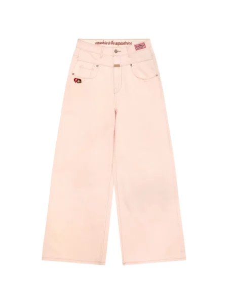 Pantaloni Aape By A Bathing Ape cu broderie roz