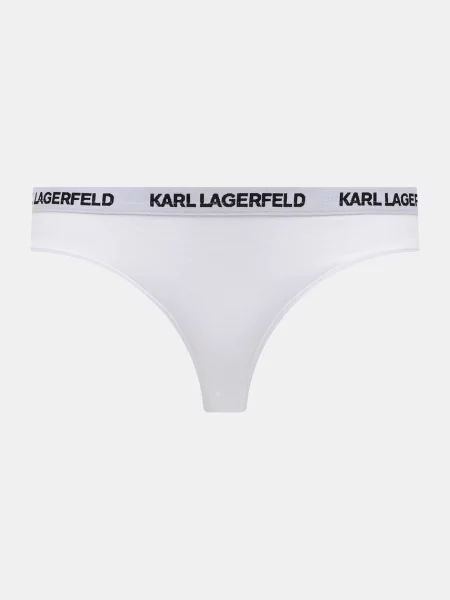Karl Lagerfeld nohavičky dámske s elastanom biela