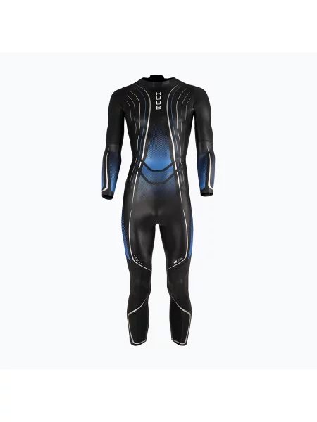 Мъжки неопренов костюм за триатлон HUUB Agilis II Back Zip metallic blue черно