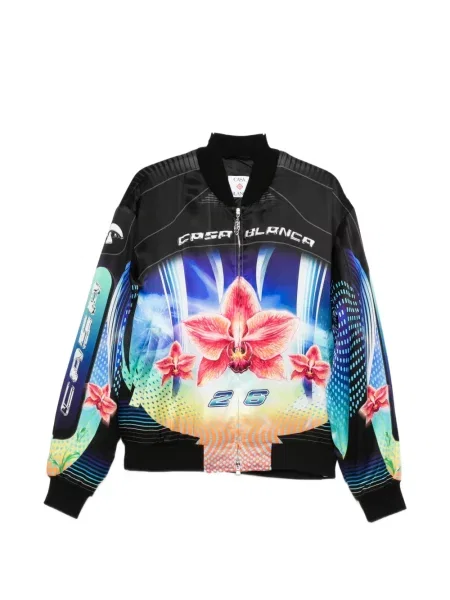 Geacă bomber Casablanca cu model floral cu imagine negru