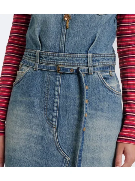 Rochie din denim Dries Van Noten albastru