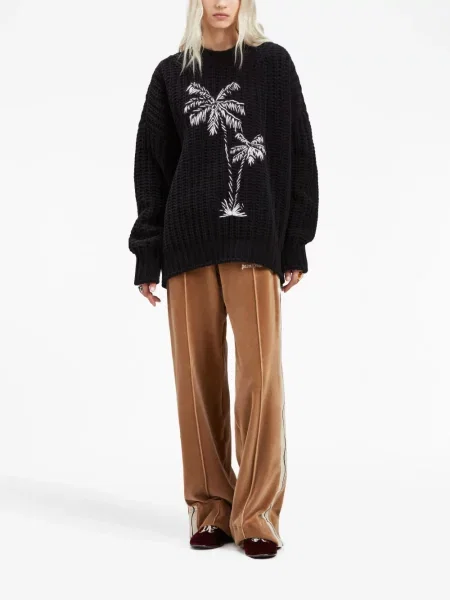 Siuvinėtas megztinis Palm Angels juoda